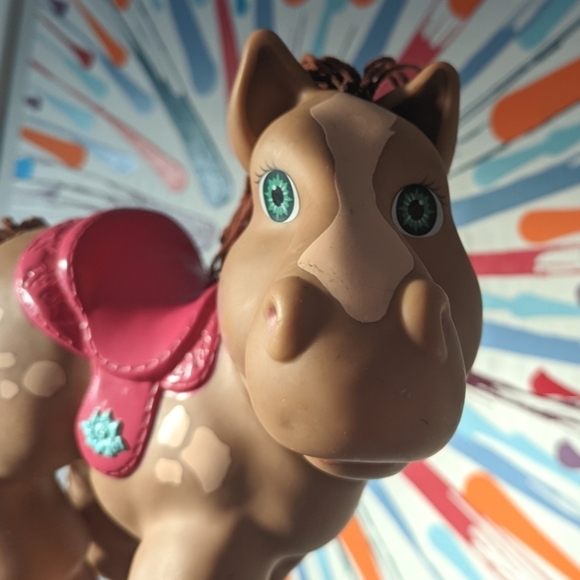 Hasbro Other - CABBAGE Patch Kids Crimp n Curl Horse-Vintage 1992 Hasbro-Brown hair-Pink saddle